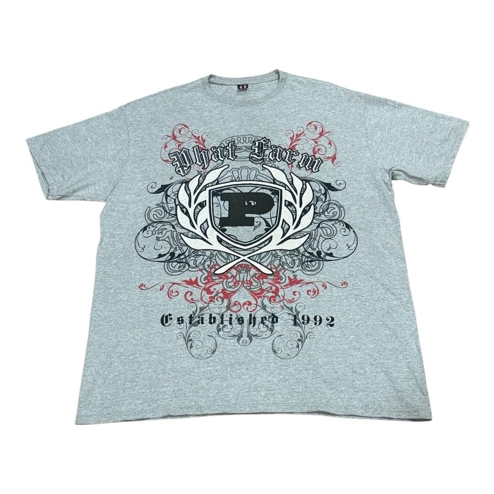 Phat Farm Shirt Mens 1XL Graphic Crest Established 1992 Hip Hop Streetwear Tee